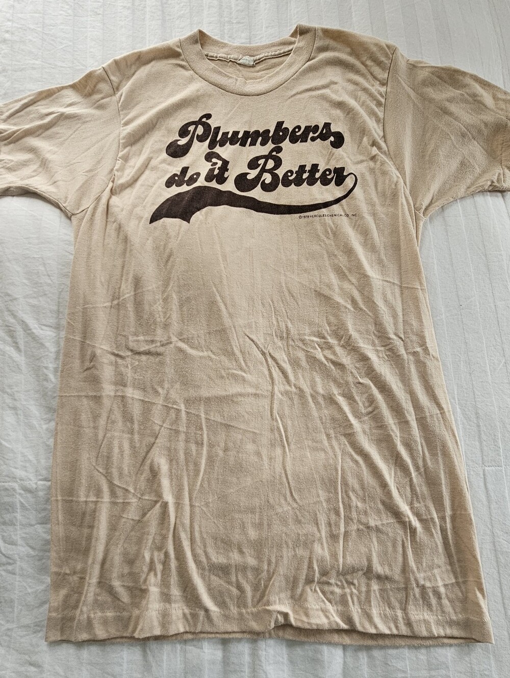Vintage Plumbers Do It Better Graphic T-Shirt, Size Medium